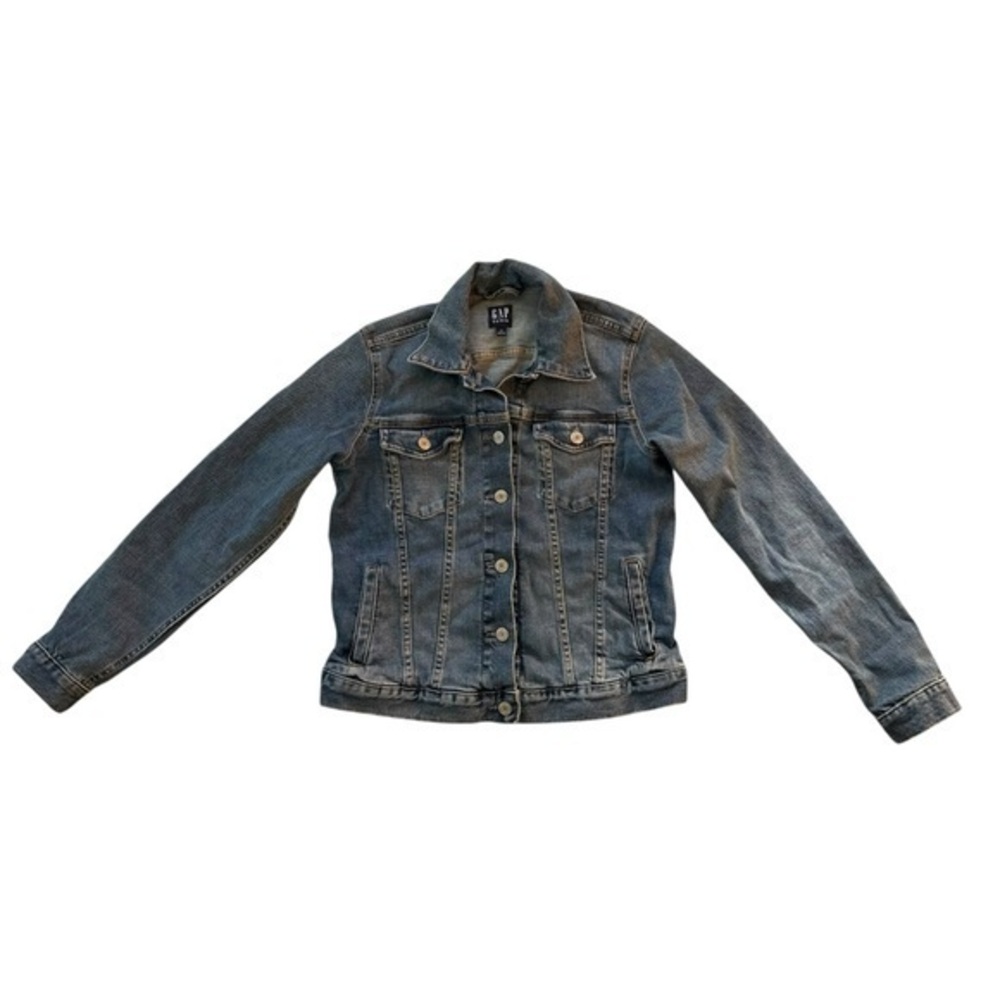 Gap Denim Jacket Women’s XS Blue Button-Up Fitted Stretch Jean Coat Cotton